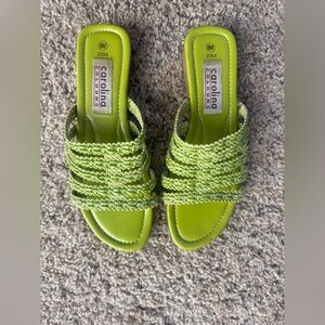 Carolina Colours Vintage Y2K Green Sandals Sz 8